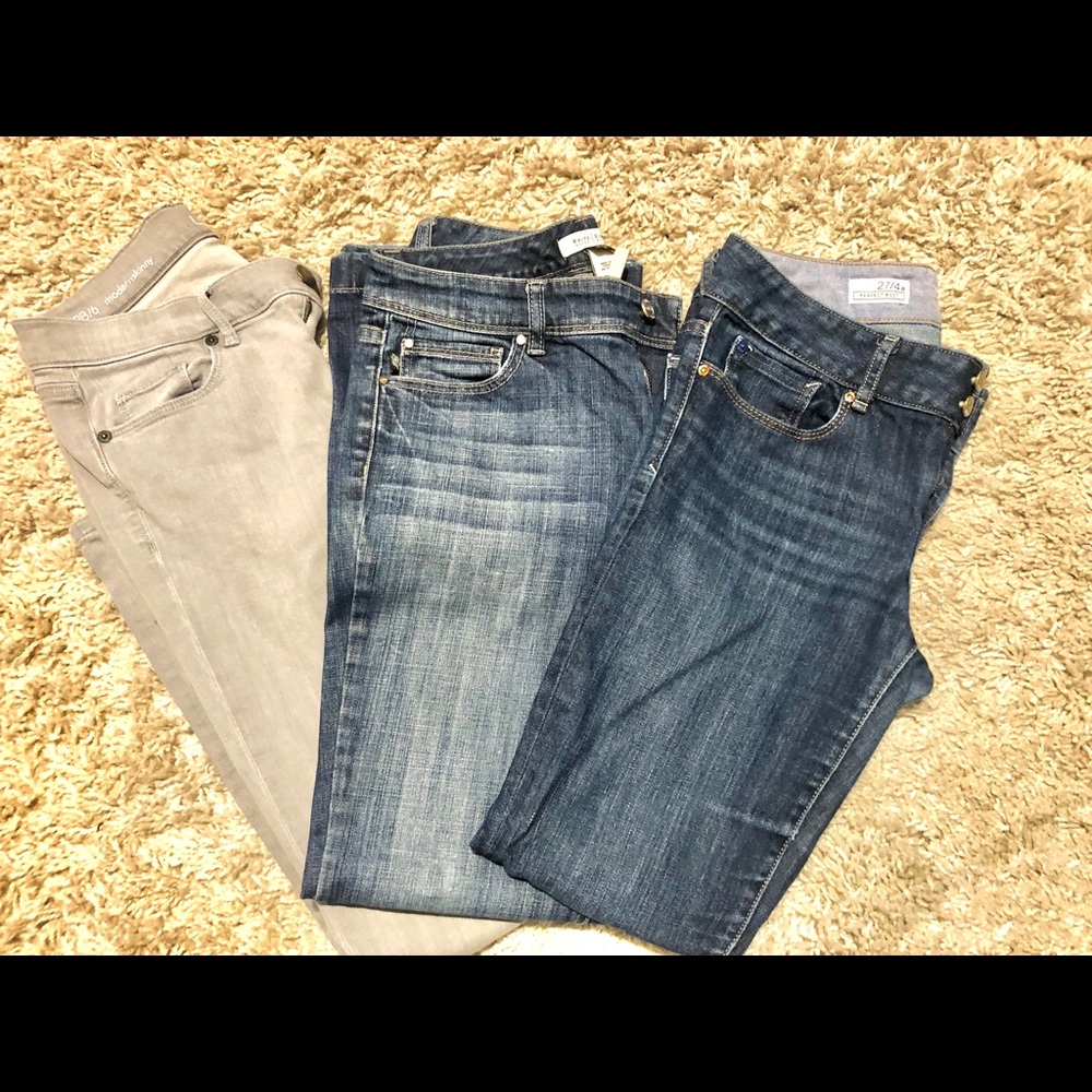 jeans. Jeans. JEANS!  Grey skinny & 2denim bootcut